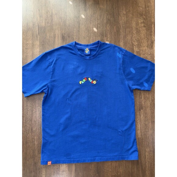VC Playcool Blue T-Shirt M Embroidered Graphic Butterfly Tee Harajuku - Picture 4 of 14